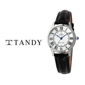 TANDY 탠디 클래식 커플 가죽 손목시계 T-1714 여자 화이트