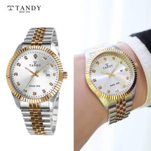 [TANDY] 탠디 럭셔리 커플 메탈 손목시계 T-3909 남자 골드콤비