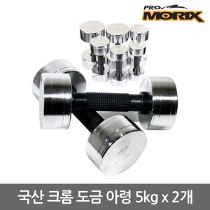 한국산 크롬 도금 아령 10kg 세트 (5kg x 2개)