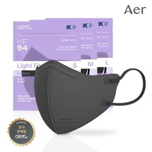 [aer]아에르 라이트핏 KF94 보건용 마스크 10매 블랙(S/M/L)