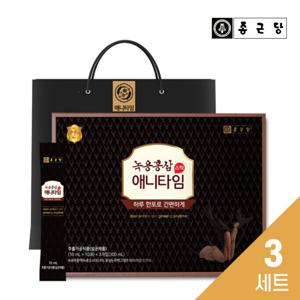 [선물용 쇼핑백증정] 종근당 녹용홍삼스틱 애니타임 3세트