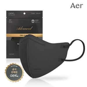 [aer]아에르 어드밴스드 KF94 보건용 마스크 10매 블랙 S/M/L