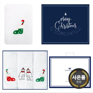 [송월타올] 스노우 크리스마스 3매 선물세트(쇼핑백) 답례품