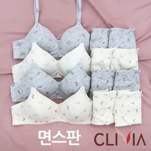 [크리비아]주니어2단계 노와이어 몰드브라팬티12종(2CMS12A)