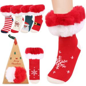 크리스마스 아동 털수면양말+선물케이스 세트  겨울 기모 토끼털