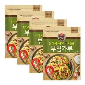 [CJ] 5가지재료 부침가루 1KG X 4개