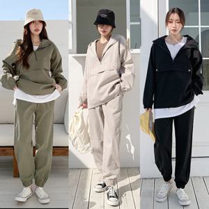 [당일배송]바스락 오버핏 아노락 조거 긴바지 세트