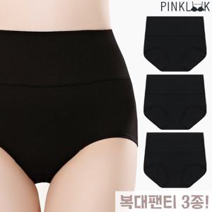 [핑크룩] 뱃살 복부 순면 복대팬티 똥배팬티3종/블랙