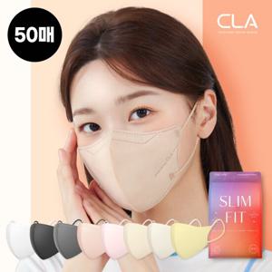 CLA 라이트 KF94 슬림핏 새부리형 컬러 마스크 50매