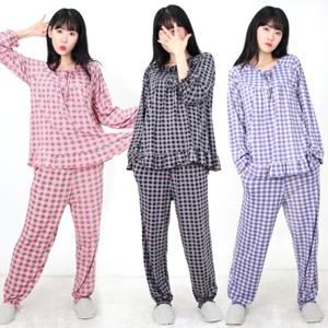 22FW 폭스 피치기모 심플 리본 잠옷세트 여성용