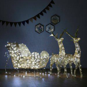 대형 LED 전구장식 골드 사슴썰매 크리스마스 성탄절장식