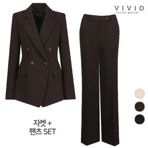 VIVID SET 여성 린스 겨울정장자켓+통팬츠 세트