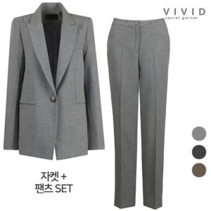 VIVID SET 여성 보카시스판 자켓+팬츠 정장세트