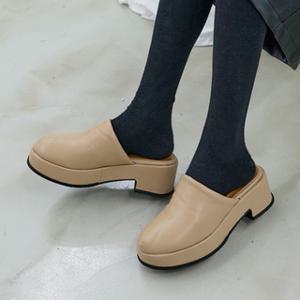 W3-0035 여성신발 사무실 슬리퍼 가죽 슬리퍼 뮬슬리퍼 여자 슈즈