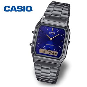 [정품] CASIO 카시오 AQ-230GG-2A 듀얼타임 남성 정장 메탈시계