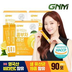 GNM 콤부차 레몬 비타민C 유산균 분말 스틱 30포 X 3박스