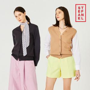 [런칭가89900원]스테파넬 우븐콤비 가디건 2종