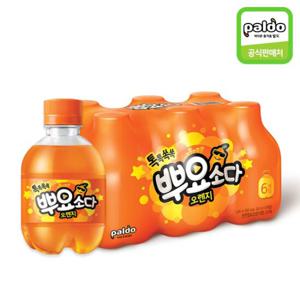 팔도 톡톡쏙쏙 뿌요소다 오렌지맛 245ml x 6개