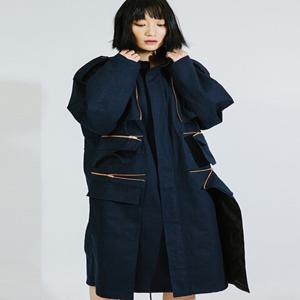 [도조] NAVY ZIP DETAILED MILITARY COAT