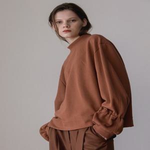 [아에르] Puffed Sweat Cotton Tshirts (Brown)