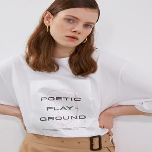 [아에르] Tshirts Uni Pearl Square Pure White