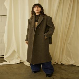 [브통] MENS MAXI COAT - HERRINGBONE BROWN