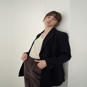 [노니에르] Double button jacket (navy)