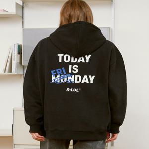 [로라로라] (HD-20722) R:LOL TODAY IS FRIDAY HOOD T-SHIRT BLACK