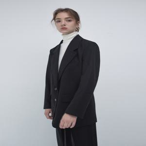 [아에르] Jacket Single Semi Slim Nocturnal Black