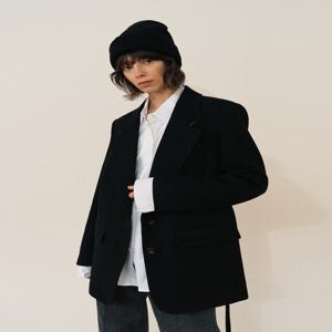 [아에르] unit | Jacket Collar Back Nocturnal Black