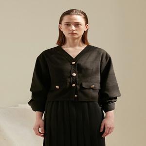 [아에르] Jacket V Gold Blooming Black