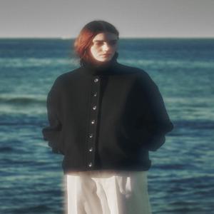 [아에르] Jacket Button Down Wool Cashmere Blend Black