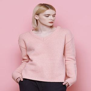 [마가린 핑거스] V neck slit knit (pink)