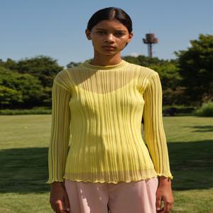 [트렁크 프로젝트] Semi-Sheer Ribbed-Knit Sweater_Yellow