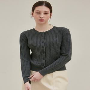 [얀13] MINIMAL TWIST CARDIGAN_CHARCOAL