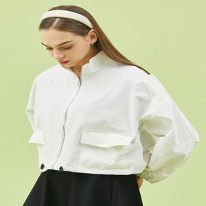 [콜릿] WOMEN 크롭 오버핏 숏 야상 점퍼 자켓 [WHITE]