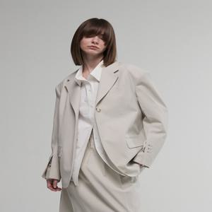 [아에르] Jacket Single Cloud Beige