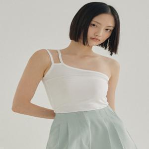 [리올그] 크로스 라인 슬리브리스 화이트