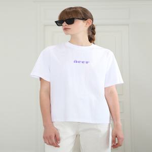 [아에르] Tshirts Iconic Logo PU White
