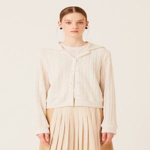 [더스튜디오케이] SAILOR COLLAR LINEN KNIT CARDIGAN (IVORY)