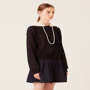 [더스튜디오케이] SAILOR COLLAR LINEN KNIT CARDIGAN (NAVY)