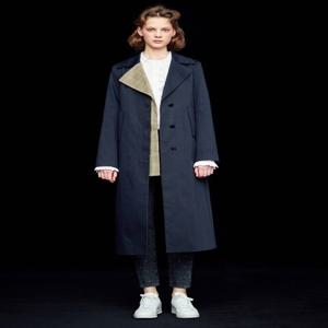[쟈니헤잇재즈] CHECK LAYERED MAC COAT_NAVY
