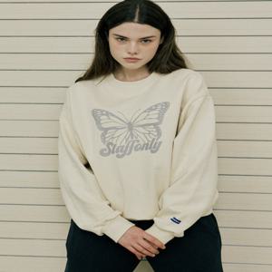 [스텝온리] BUTTERFLY SWEATSHIRTS (CREAM)