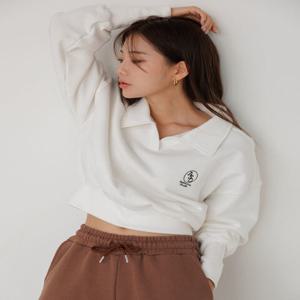 [어썸스튜디오] 우먼스카라크롭스웻셔츠아이보리