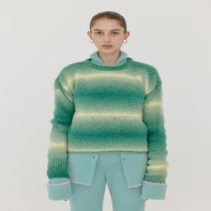 [잉크] 바실라 그라데이션 스트라이프 풀오버 - 그린