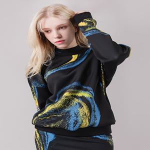 [에스에스큐알] Women Printed Neoprene Sweatshirt AKI_01_BK