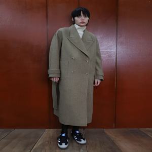 [아에르] Coat Double Wide Collar Strap Beige