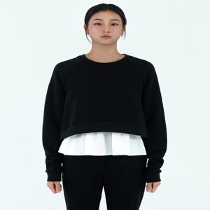 [레트흐드레뚜왈] Raglan sleeve side-zip sweatshirt (black)