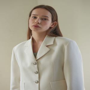 [삼팔컴온커먼] Collar Tweed Jacket (Ivory)