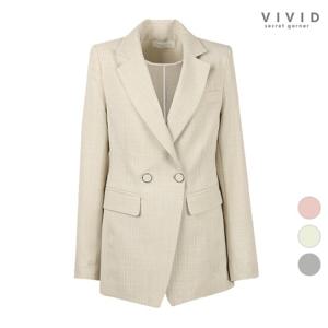 VIVID 여성 스트라이프 더블버튼 여름 정장자켓